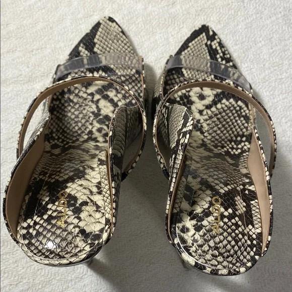 Aldo Snakeskin Patterned Black and Cream Heels with Stiletto Design Chic City - Picture 12 of 12